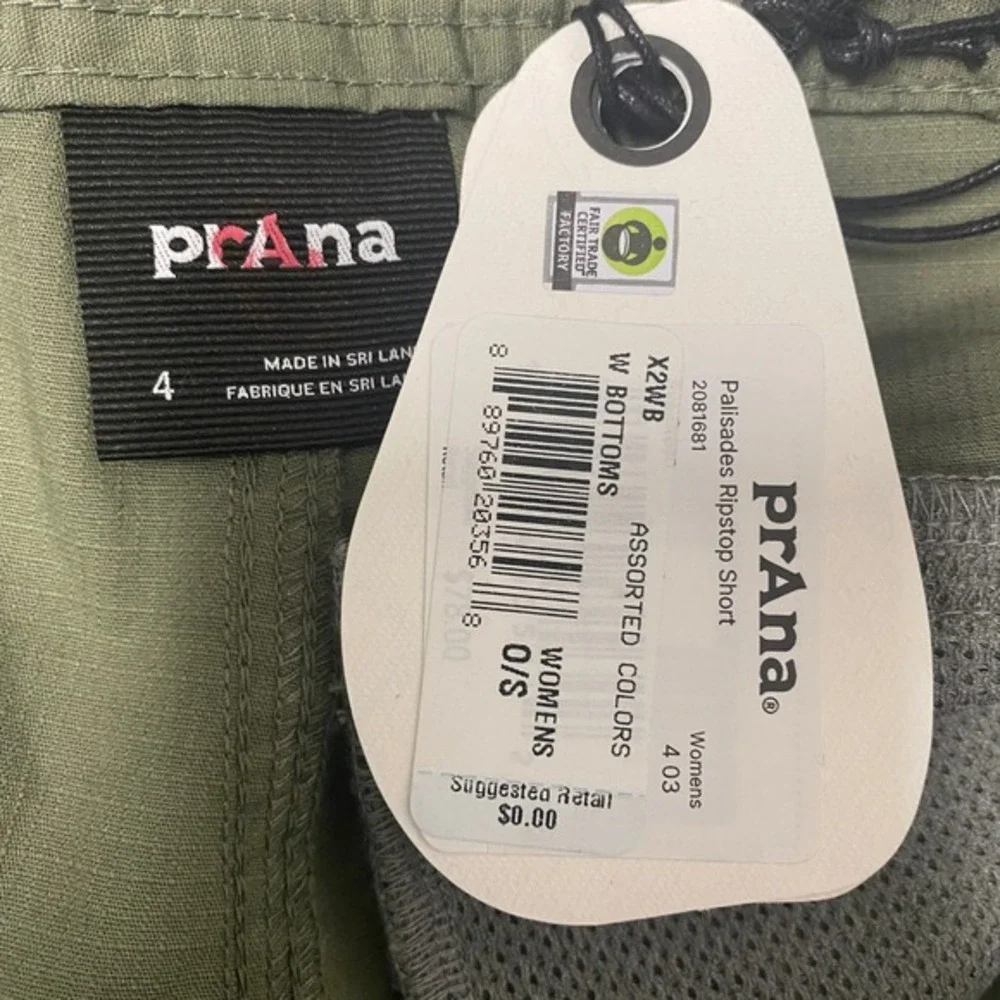 Prana‎ Shorts Womens Size 4 Green Palisades Ripstop Olive Casual Outdoors Hike